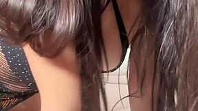 Petite girl masturbates to orgasm in slow motion, moaning loudly.