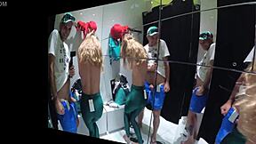 Amateur couple Sasha Bikeyeva gives casual blowjob in fitting room