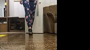 big ass teen hot sexy girl big tits homemade training leggings naughty top snickers