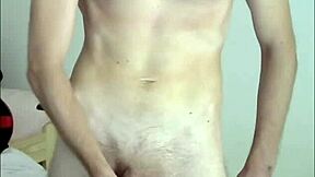 Young amateur girl performs solo webcam masturbation at home