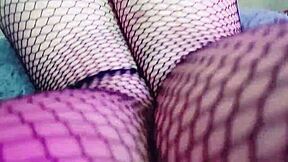 Virgin Teen 18+ Hana Mour Teases Pussy and Anal in Fishnet Pantyhose - Amateur Clip