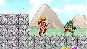 Anise embarks on a hentai adventure with big tits and ass in the game