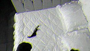 skinny married woman alone, dick fucks her in the couples bed 😏