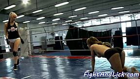 Hey, watch us scissor our teen pussies after wrestling!