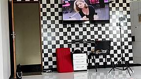 i called two hot petite whores to watch tv, surprised my friend with another guy who fucked both eliane furacao and lorrany exotica completely on red.