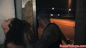 Stranded teen 18+ with big tits dominated roughly in public pickup