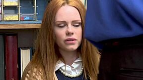 Officer Strip Searches Petite Teen 18+ in Office, Ripping Clothes for Blowjob