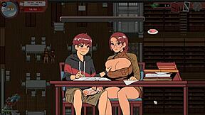 HD videos of a nerdy girl getting a public handjob in the library