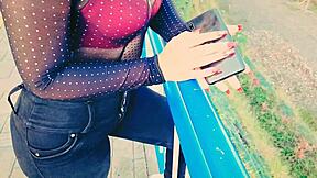 Learn how a stunning Colombian with a big butt agrees to outdoor fun for cash.