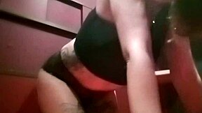 Intense blowjob in glory hole turns into hardcore pussy fucking and orgasm with blonde teen and toy actor in swing house sp