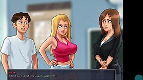 Summertime Saga 44: Brunette Milf Bookworm Fucked with Cumshot in Library