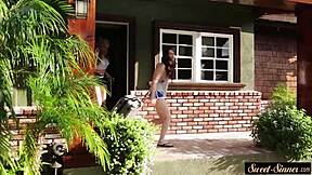 Man, this classy teen gets down outdoors in hot missionary action, such a wild story!