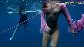 Hot Tenerife girls splashing in the sea with sexy vibes