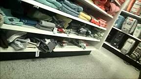 Sweet ginger shows off in grey yoga pants