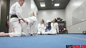 Can You Handle This Cum Pao Bffs Gangbang With Brunette?