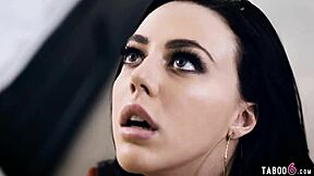 Watch the alpha male step dad gag and fuck his brunette girlfriend with deepthroat and choking.