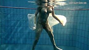 Is Andrea's ass floating in the pool underwater?