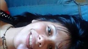 I took her to the flowerbed to suck and gave her a Russian