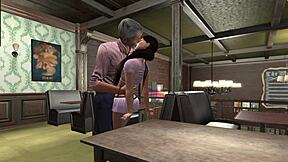 Brunette Teen Seduces Old Uncle at Karaoke Night