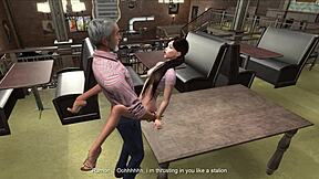 Brunette Teen Seduces Old Uncle at Karaoke Night