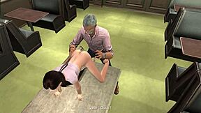 Brunette Teen Seduces Old Uncle at Karaoke Night