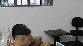 Selling a porn movie with a woman on the side.