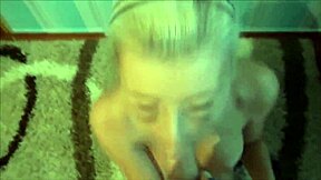 Blonde cutie gives amateur handjob and facial 😊