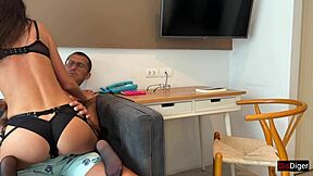 depraved teacher seduces student for cowgirl riding and cum on ass