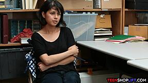 security guard pounds teen shoplifter's pussy in office 😏