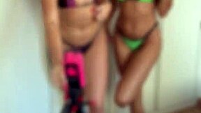 influencer morena with piercing gets licked by curly blonde with big ass