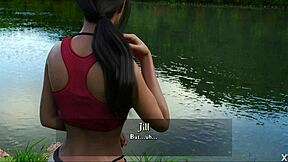 哇，瞧吉尔在性感比基尼里炫耀她那惊人翘臀，学院角色扮演！