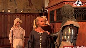 i see the skinny brunette and busty blonde licking pussies together