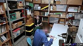 Stealing tiny teen avoids jail with office blowjob 😏