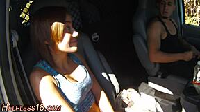 picked up teen 18+ gives bj in braces and bondage