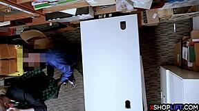 Stealing tiny teen avoids jail with office blowjob 😏