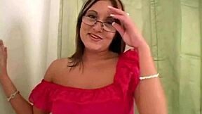 nicole, the spex slut, strips and tugs hard cock for a messy cumshot.