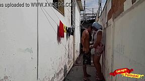 Young Maid Gets Pussy Eaten In Backyard, Cum In Mouth With Buttplug