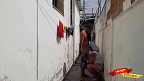 Young Maid Gets Pussy Eaten In Backyard, Cum In Mouth With Buttplug