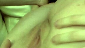 Brunette prepares her ass with a huge dildo