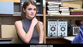 Rosalyn on her knees sucking the burglar's cock before the police arrive!