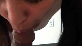 i watched this young latina tastin that huge black cock, her small tits bouncin