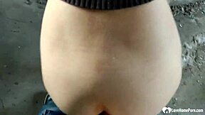 Busty stepsister gets shagged doggystyle in the hood with blowjob