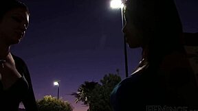 Naughty lesbians scissoring and licking each other.