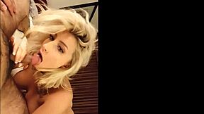 Sexy blonde teen with big tits shows off her boobs in detail