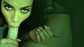 Teen in high heels, suck and jerk monster cock