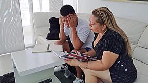 I help my stepson with homework but his cock distracts me.