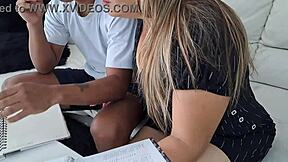 I help my stepson with homework but his cock distracts me.