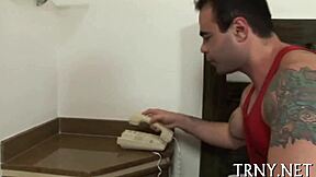 A teen ladyboy engages in playful ass games with a partner.