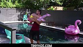 tiny latina violet gems fucked under desk by stepbrother