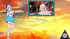 Toga Shinobu futanari gives blowjob and handjob to monster cock!